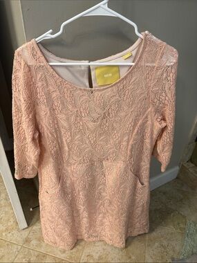 Maeve Pink Lace Scoop-Neck Dress